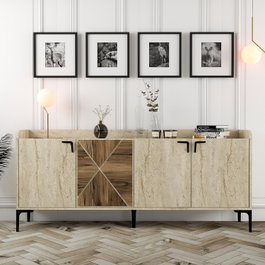 Hanah Home Consola Venedik Nogal y Travertino